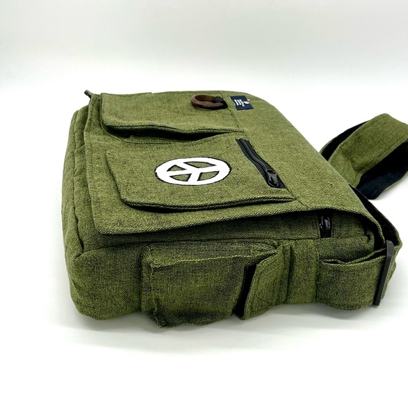 Multi pocket Cotton Embroidered Laptop Messenger Bag - Picture 7 of 15